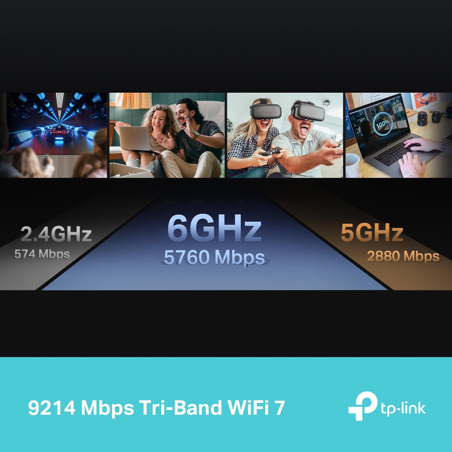 TP-Link Tri-Band BE9300 WiFi 7 Router Archer BE550 | 6-Stream 9,2 Gbps | 𝟐,𝟓𝐆-𝐏𝐨𝐫𝐭𝐬 | USB 3.0 | 6 intelligente interne Antennen | VPN-Clients und -Server | HomeShield