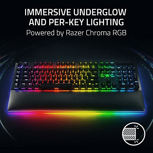 Razer BlackWidow V4 Pro Wired Mechanical Gaming Keyboard: Yellow Mechanical Switches - Linear & Silent - Doubleshot ABS Keycaps - Command Dial - Programmable Macros - Chroma RGB - Magnetic Wrist Rest