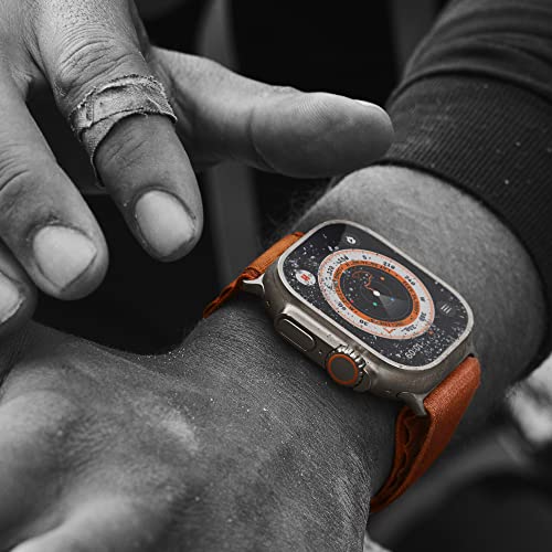 Apple Watch Ultra [GPS + Cellular 49mm] Smart Watch w/Rugged Titanium Case & Orange Alpine Loop Medium.